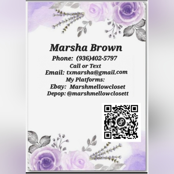 Watercolor Purple Floral Thank You Business Cards 50 Count - Picture 4 of 6